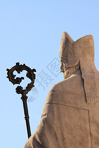 古代雕像信仰教皇天空祝福祷告褐色历史纪念碑古董艺术图片