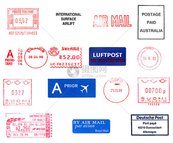 印章班级邮资邮票皇家空气邮政空邮邮件图片