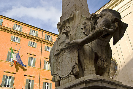 伯尼尼尼的大象广场古董艺术历史建筑学大理石石头雕塑图片