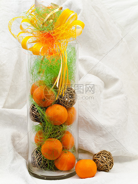 普通装饰果汁新年橙子热带风格花瓶水果玻璃营养食物图片