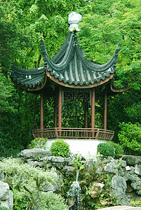 古中国建筑结构花园历史性建筑学风景树木绿色绿色植物背景图片