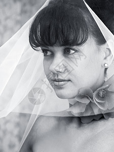 美丽的新娘面纱项链女孩眼睛生活选手已婚婚礼女士背景图片