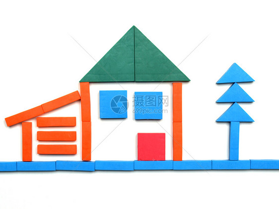 相图松树玩具插图住宅塑料房子游戏车库图片