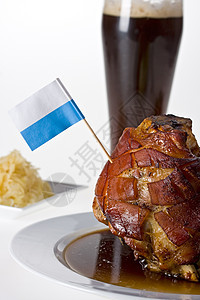 猪肉加马铃薯包子沙拉美食啤酒皮肤传统盘子小麦餐厅旗帜肉汁图片