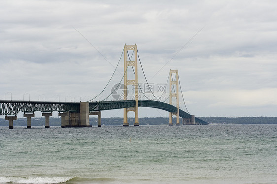 Mackinaw桥人行道岩石运输旅行天空海岸半岛手套跨度假期图片