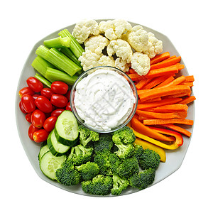 蔬菜和泥料托盘服务萝卜饮食菜花胡椒盘子芹菜敷料食物图片