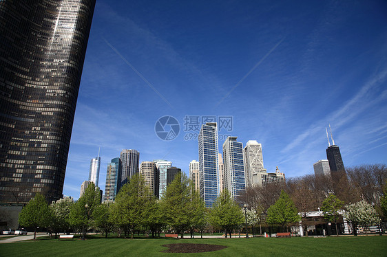 芝加哥天线建筑物建筑学天空公园摩天大楼旅行市中心办公室天际城市图片