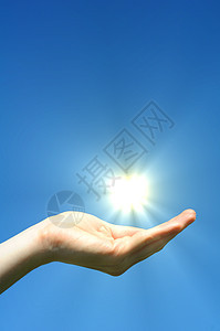 太阳和蓝天空帮助上帝空白力量信仰精神天堂辉光蓝色自由图片