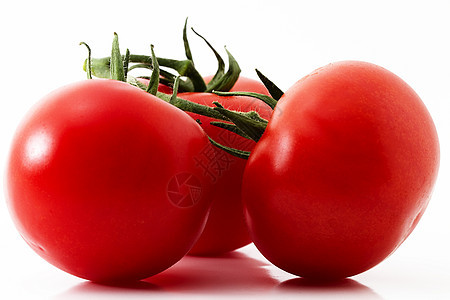 三个红西红番茄绿色食物西红柿白色沙拉水果健康蔬菜红色图片