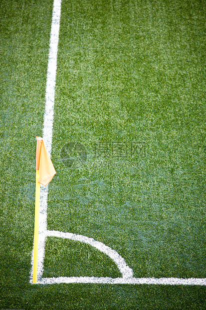 角角点优胜者黄色角落场地绿色院子阴影游戏足球旗帜图片