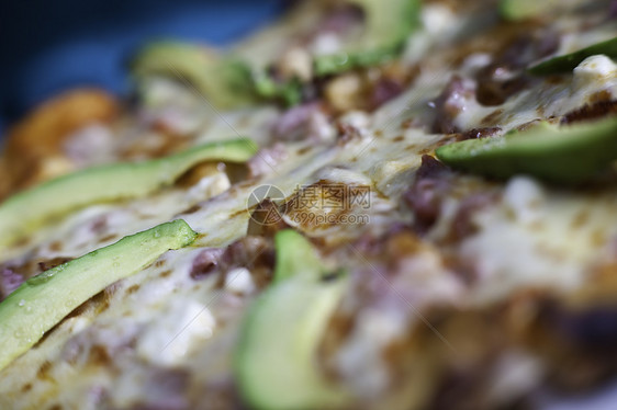 披萨比萨小吃熏肉绿色浇头食物图片