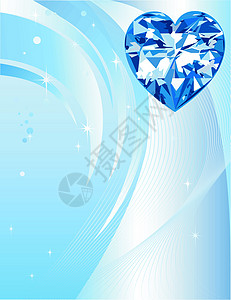 蓝钻石心背景图片
