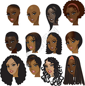 黑人妇女面孔组织图片