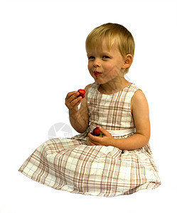 儿童食草莓图片