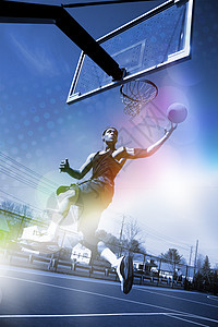 篮球灌篮时间竞赛篮板耀斑胜利彩虹扣篮玩家男人行动图片