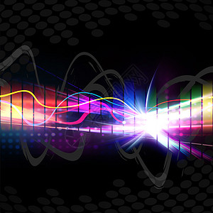 彩虹音乐浪潮表拼贴画剪辑音乐黑色艺术反射波形漩涡插图紫色图片
