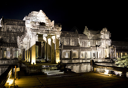 夜间吴哥花高棉语收获王国宗教遗产旅游建筑物建筑旅行文化图片