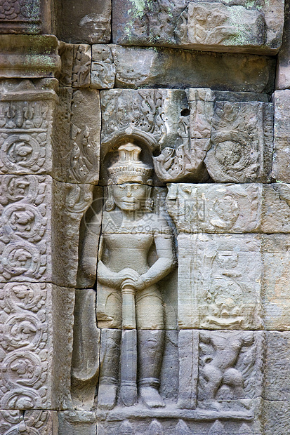 柬埔寨Ta Som寺的Bas-Relief图片