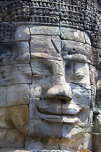 柬埔寨Bayon寺佛像地标世界收获考古学王国电影崇拜宗教宽慰旅游图片