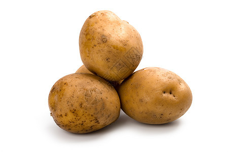 三块土豆宏观诀窍黄色收获淀粉白色杂货主食棕色蔬菜图片