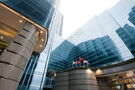 香港的现代建筑玻璃建筑学城市地标摩天大楼办公室景观图片
