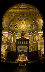 特拉斯特维尔的圣玛丽亚教会旅行马赛克纪念碑大教堂建筑学历史建筑地标艺术图片