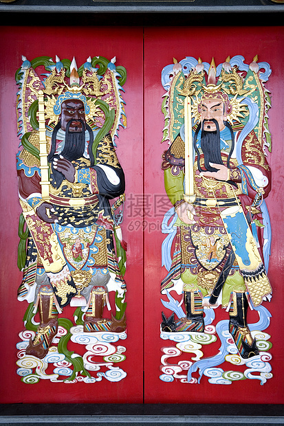 中华庙门文化低音佛教徒神灵警卫遗产旅行艺术品神话入口图片