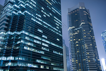 香港岛上现代摩天大楼的建造办公室建筑城市天空景观蓝色玻璃建筑学图片