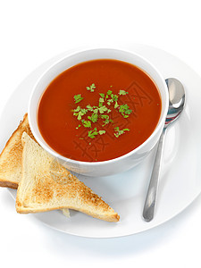 番茄汤用餐食物草药蔬菜午餐美食餐厅香料勺子小路图片
