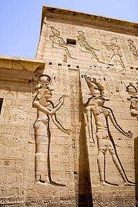 菲莱寺庙沙漠象形地标考古学王国历史雕塑国王废墟监护人图片