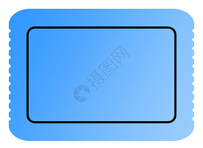 空白蓝票蓝色商业电影插图白色边界框架代金券锯齿状录取背景图片