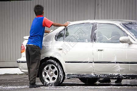 洗车车辆气泡摩托车打扫运输工人泡沫车轮工作软管图片