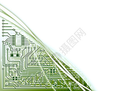 电子光灯绿色抽象背景图小路工业电气技术工程盘子硬件电路控制板芯片图片