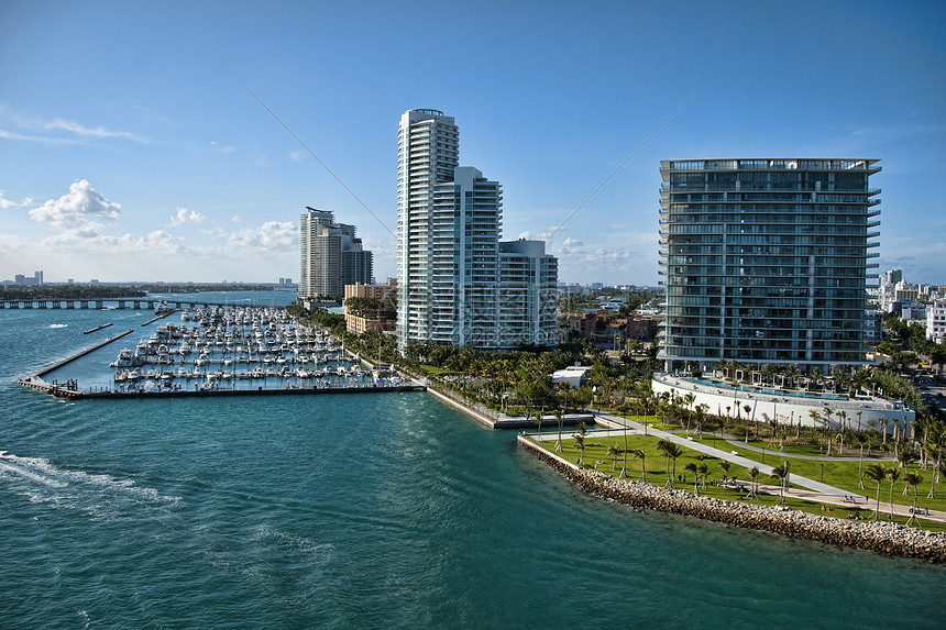 离开佛罗里达州迈阿密城市结构美化海岸海滩气候码头热带海岸线建筑学图片