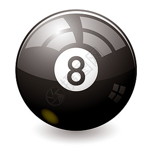 8个球游戏水池预测插图运动闲暇艺术品按钮反射黑色图片