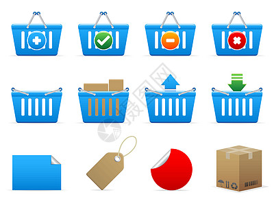 购物图标网络价格礼物零售蓝色信用白色互联网篮子纽扣图片