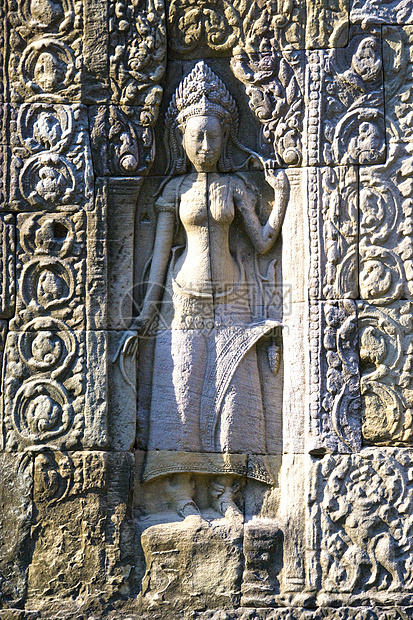 柬埔寨寺的巴斯里夫寺庙旅游佛教徒雕像宽慰考古学建筑雕刻高棉语文化图片