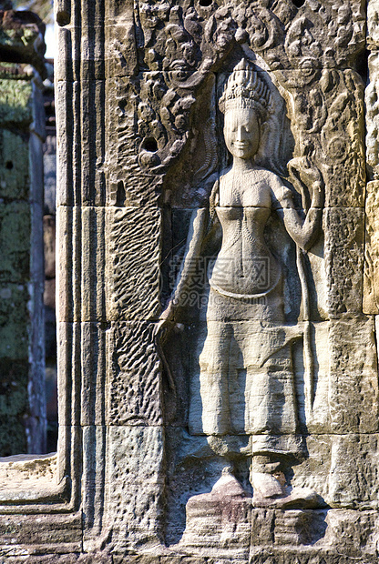 柬埔寨寺的巴斯里夫王国地标寺庙雕刻建筑物帝国宽慰文化遗产雕像图片