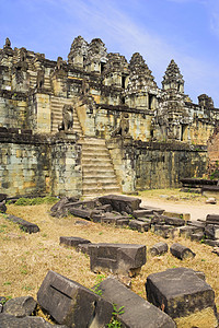 柬埔寨金边拜光寺世界建筑学遗产雕像收获寺庙废墟雕塑纪念碑高棉语图片