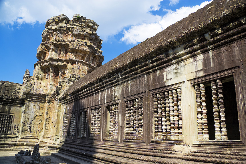 柬埔寨吴哥瓦建筑物王国旅行雕像宗教废墟遗迹遗产宽慰砂岩图片