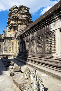 柬埔寨吴哥瓦废墟地标收获纪念碑雕塑宽慰旅游旅行王国考古学图片