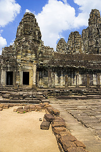 柬埔寨吴哥托姆建筑废墟旅游雕刻历史高棉语遗迹雕像佛教徒崇拜图片