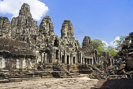 柬埔寨吴哥托姆遗迹遗产雕像旅行王国建筑学历史雕刻收获废墟图片