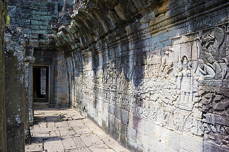 柬埔寨吴哥托姆雕像考古学帝国收获旅游佛教徒废墟雕塑寺庙宗教图片
