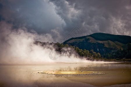 WaioTapu 罗托鲁阿火山区蒸汽旅行仙境水景图片