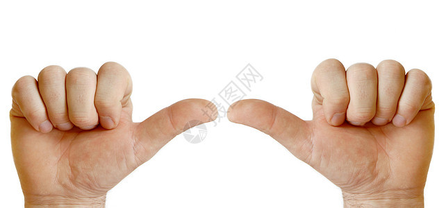 双手相向棕榈拳头语言手势白色男人男生指甲手掌拇指背景图片