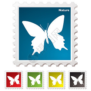 自然蝴蝶印章背景图片