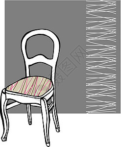 装饰椅线条布艺白色挂毯木头椅子背景图片