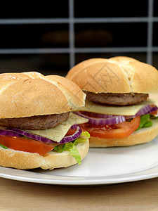 汉堡包炙烤午餐营养晚餐食谱蔬菜小麦饮食面包包子图片