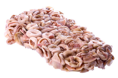 被孤立的冷冻乌奎环海鲜戒指烹饪市场午餐海洋章鱼美食宏观触手图片